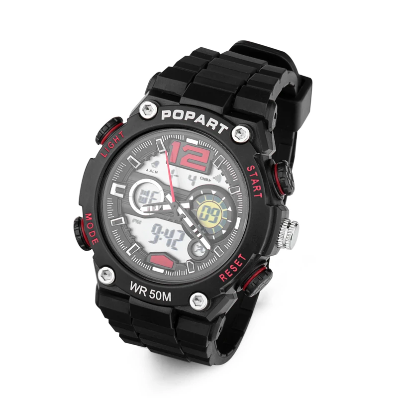 
ABS Plastic cheap 5 atm stainless steel back geneva cover watch 