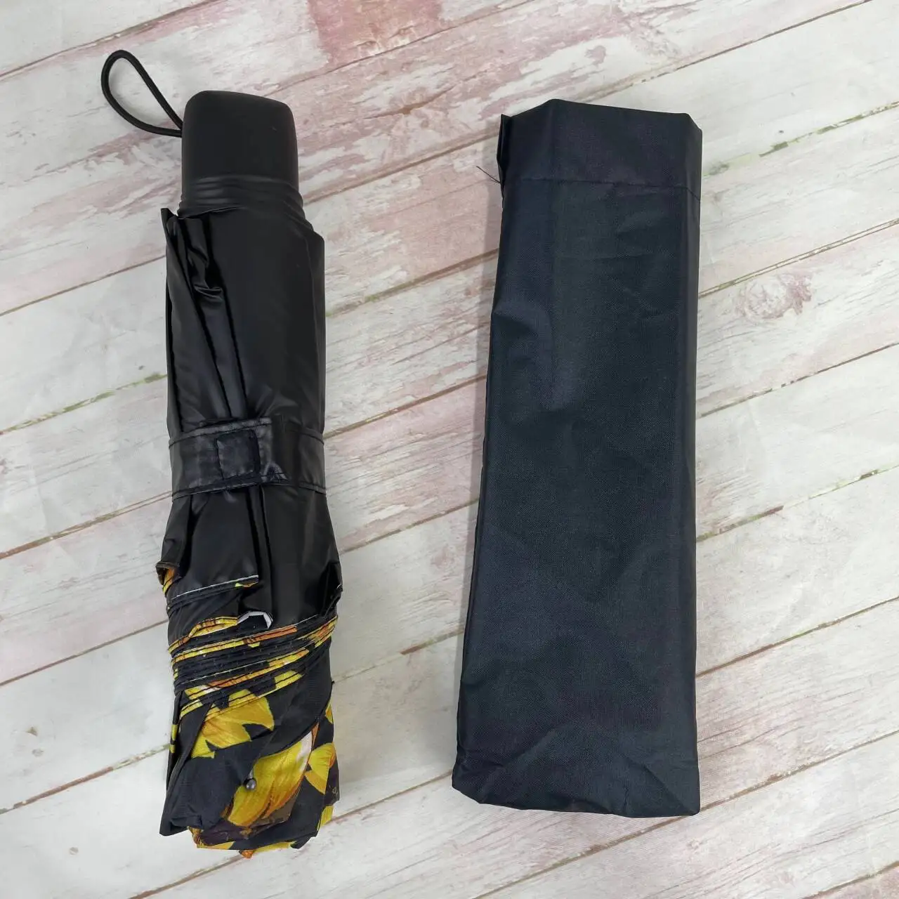 Promotional Folding Umbrella Personal print sunshade custom print compact portable rain windproof Sunflower umbrella with print