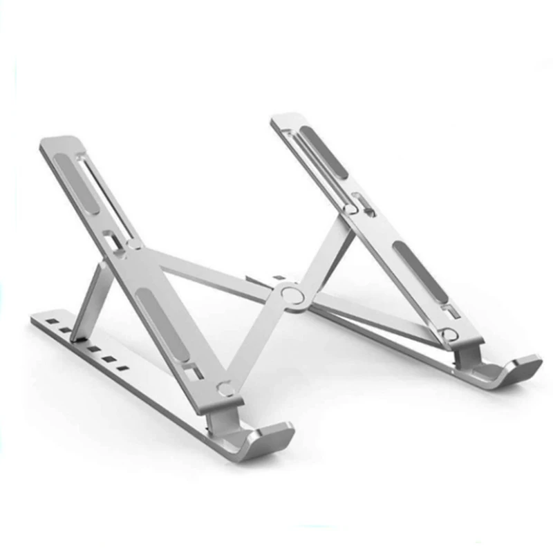 Computer Notebook Holder PC desk Silver Aluminum Foldable Portable Laptop Holder Riser Computer Stand Laptop Stand