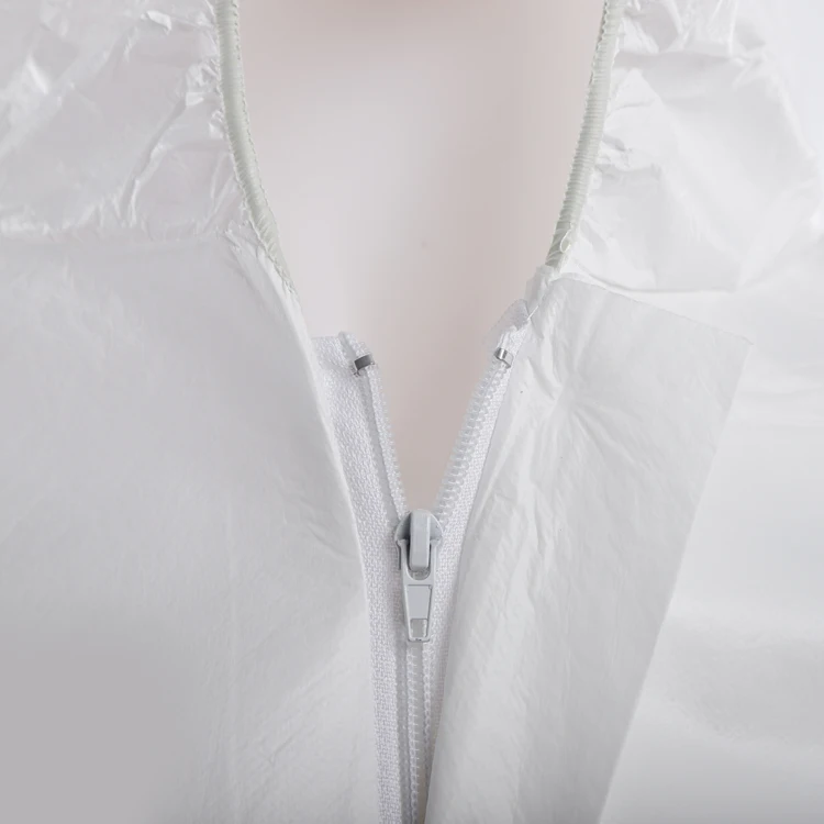 Type 5/6B Disposable 55g Microporous Waterproof Chemical Coverall with boot cover