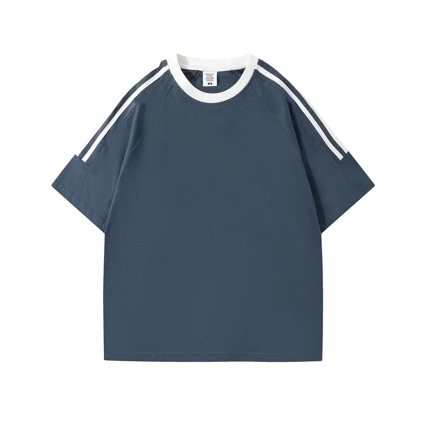 T-Shirt Crew Neck Unisex Streetwear Oversize Drop Shoulder 2024 Hip Solid White Slim Washed Cropped Blank Modern T-Shirt For Men