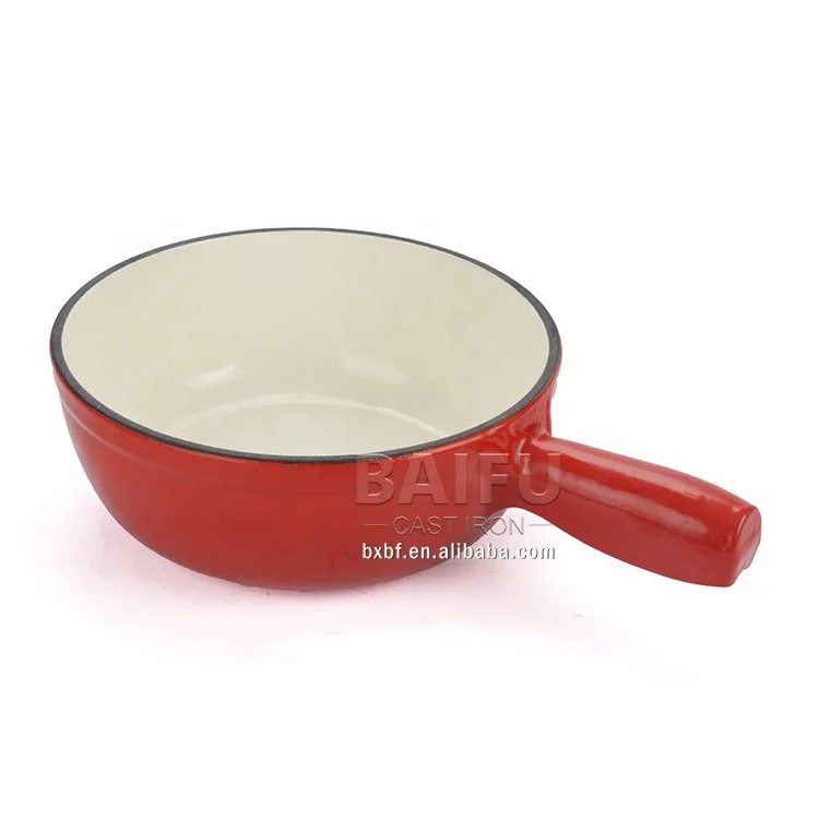 Cast Iron Enamel Fondue Set Swiss Traditional Cast Iron Cheese Melting Pot with Fondue Forks Cheese Fondue Pot Set