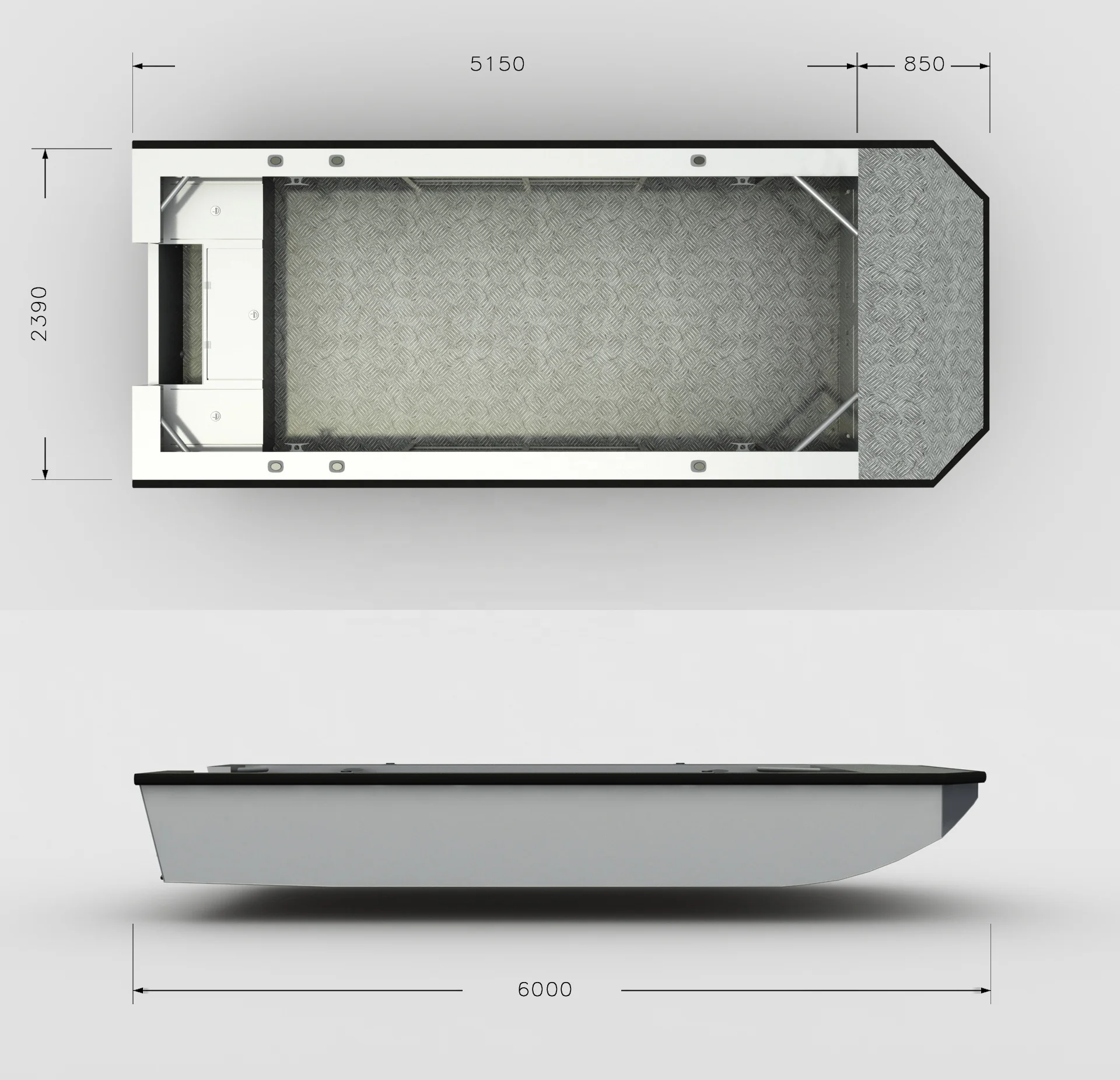  6m high quality aluminum landing craft cargo working boat for