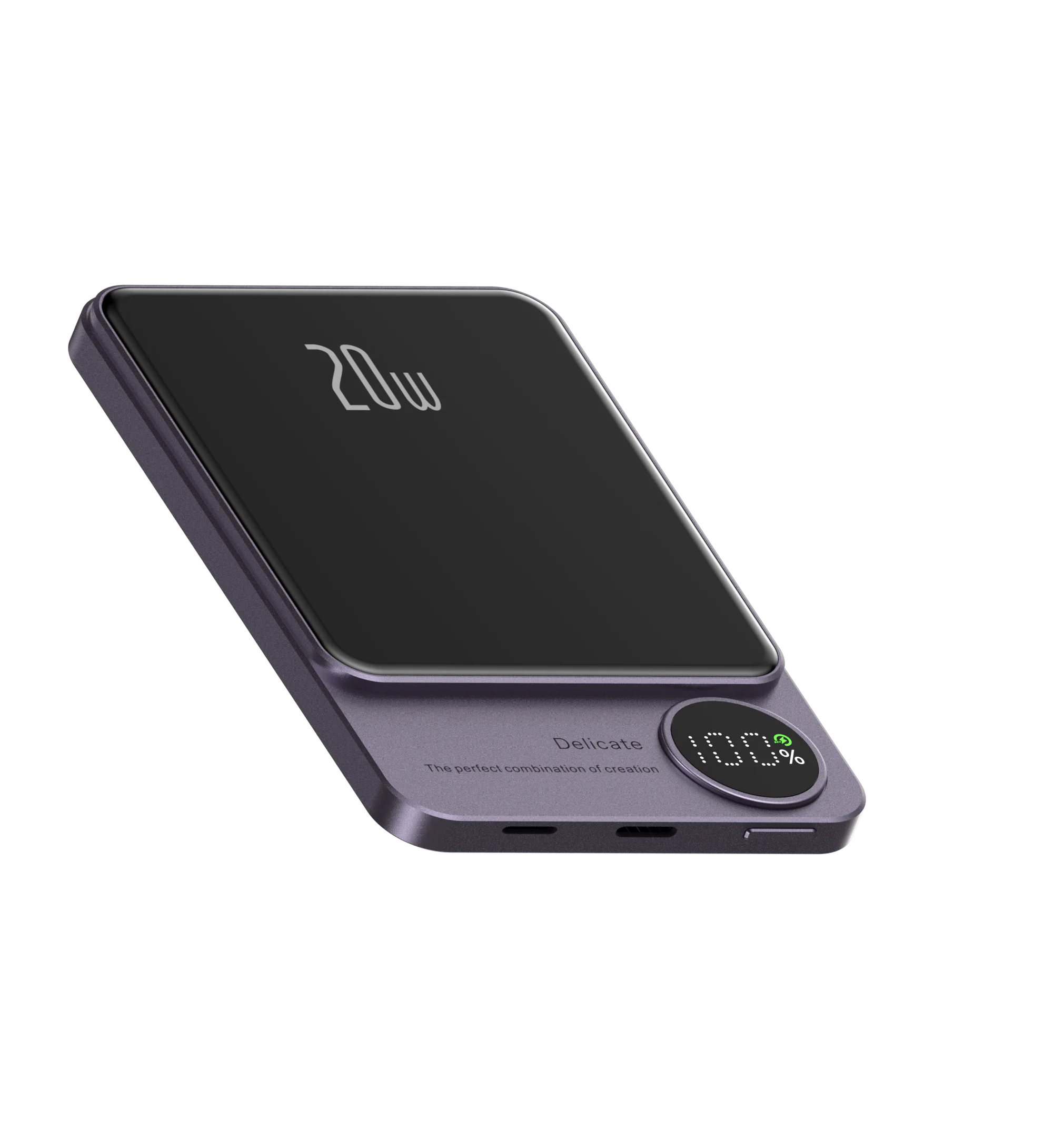 Newest Mini Portable Charger 5000mah 10000mah Powerbank Magnetic Wireless Charging Metal Power Bank with Led Display Q9