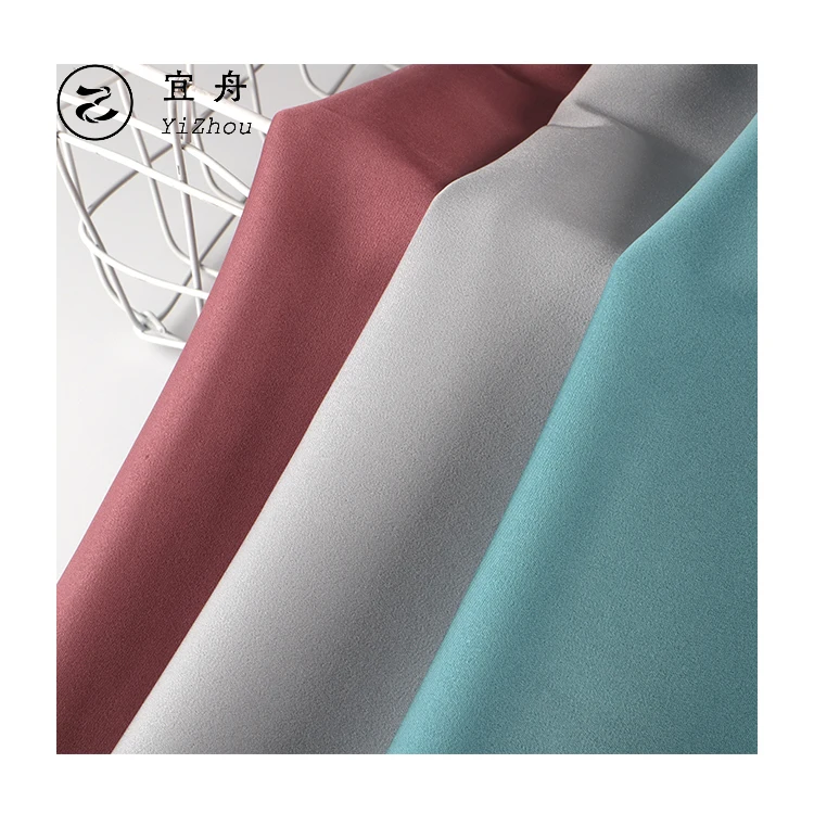 High quality Imitate Acetate Hemp Satin Fabric 100% polyester wholesale 75x80D shiny satin fabric 137gsm for dresses trousers