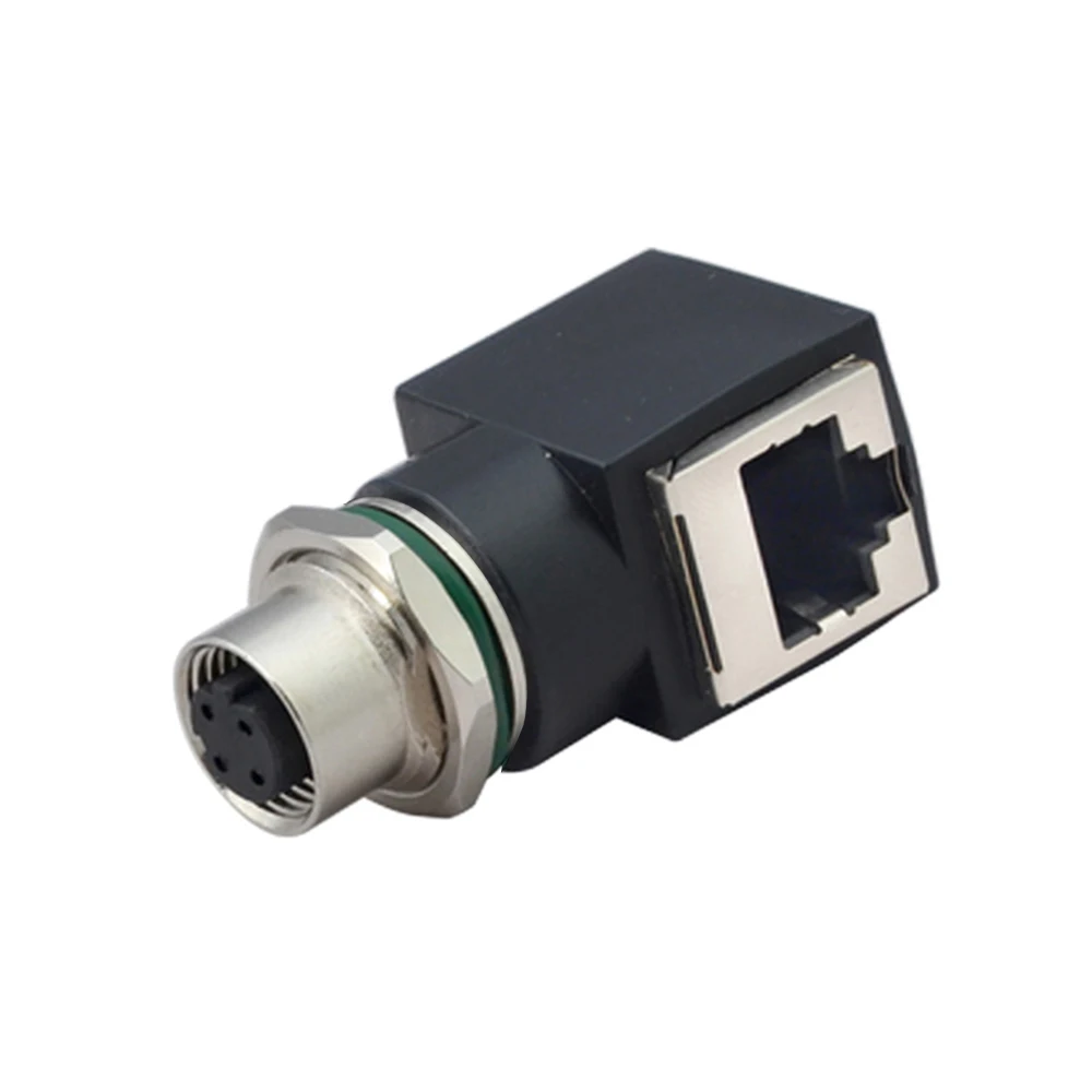 ip68 waterproof Industrial Ethernet m12 A/B/D/X Coding to RJ45 adapter 90  and 180 degree male-female  cable connectors