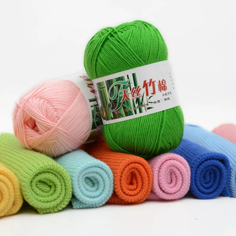 
free sample stock Eco friendly natural bamboo yarn for knitting 