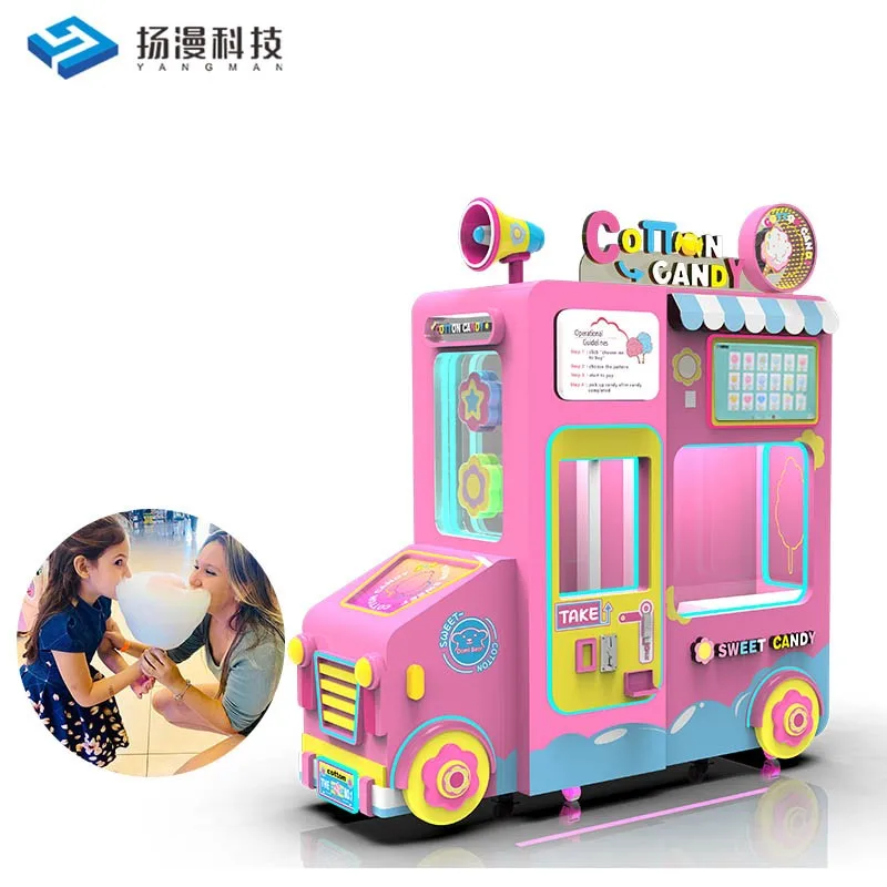 Full Automatic Cotton Candy Machine Commercial Cotton Candy Vending Machine For Shopping Center