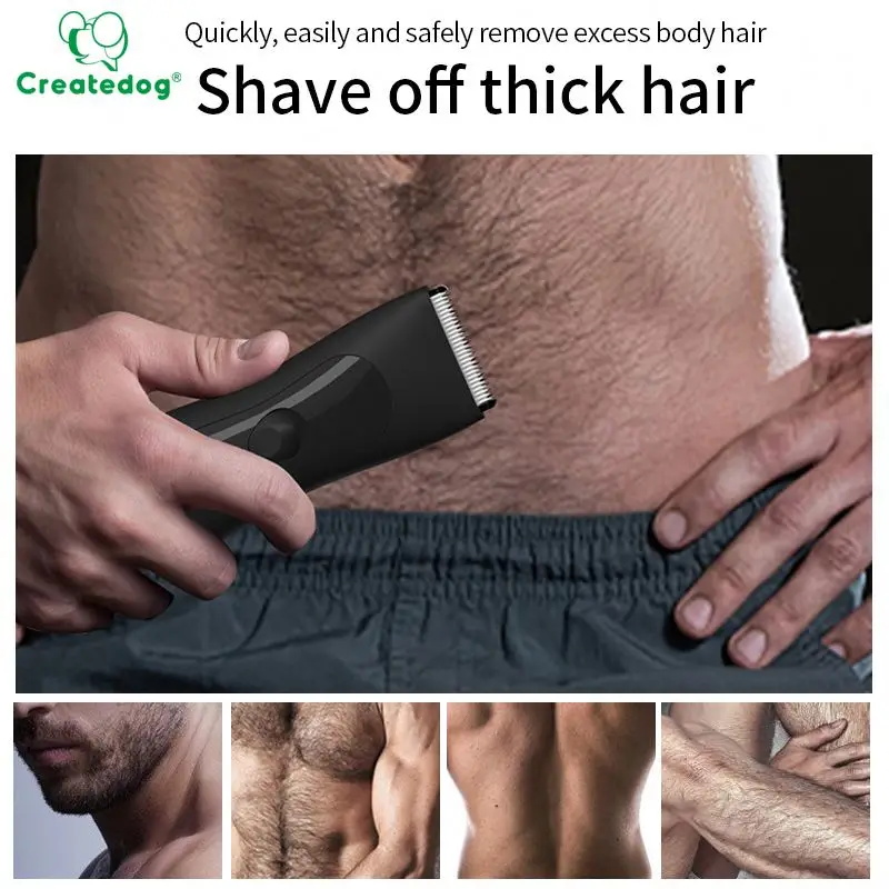 Mens Electric Hair Shaver Cordless Hair Clipper Waterproof Beard Trimer Manscap Groin Body Pubic Adjustable Hair Trimmer
