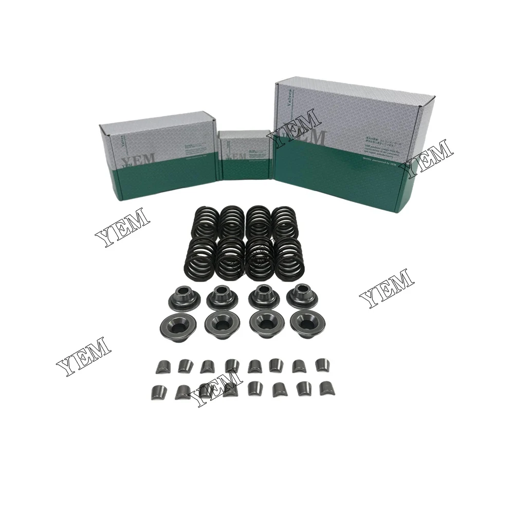 4JG2 Valve Spring Kit Spring Seat & Retainer For Isuzu Tractor Excavator Mowers Engine Repair Parts For Isuzu Valve Train Kit