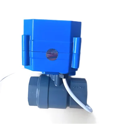 DN25 Upvc Электрический шаровой клапан для легкой установки очистки сточных вод OEM настраиваемый контроль водяного газа