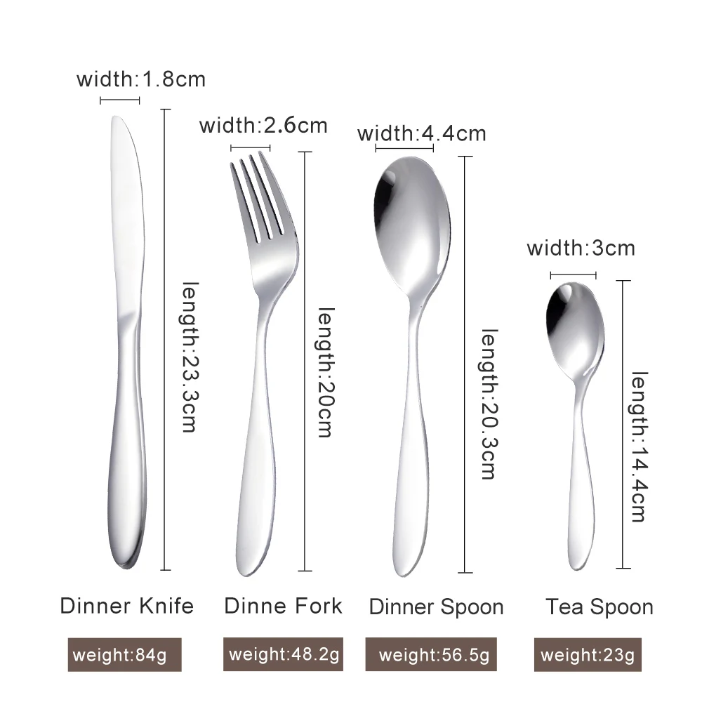 Hot sales  stainless steel restaurants hotels dining flatware sets banquet high end cutleny set