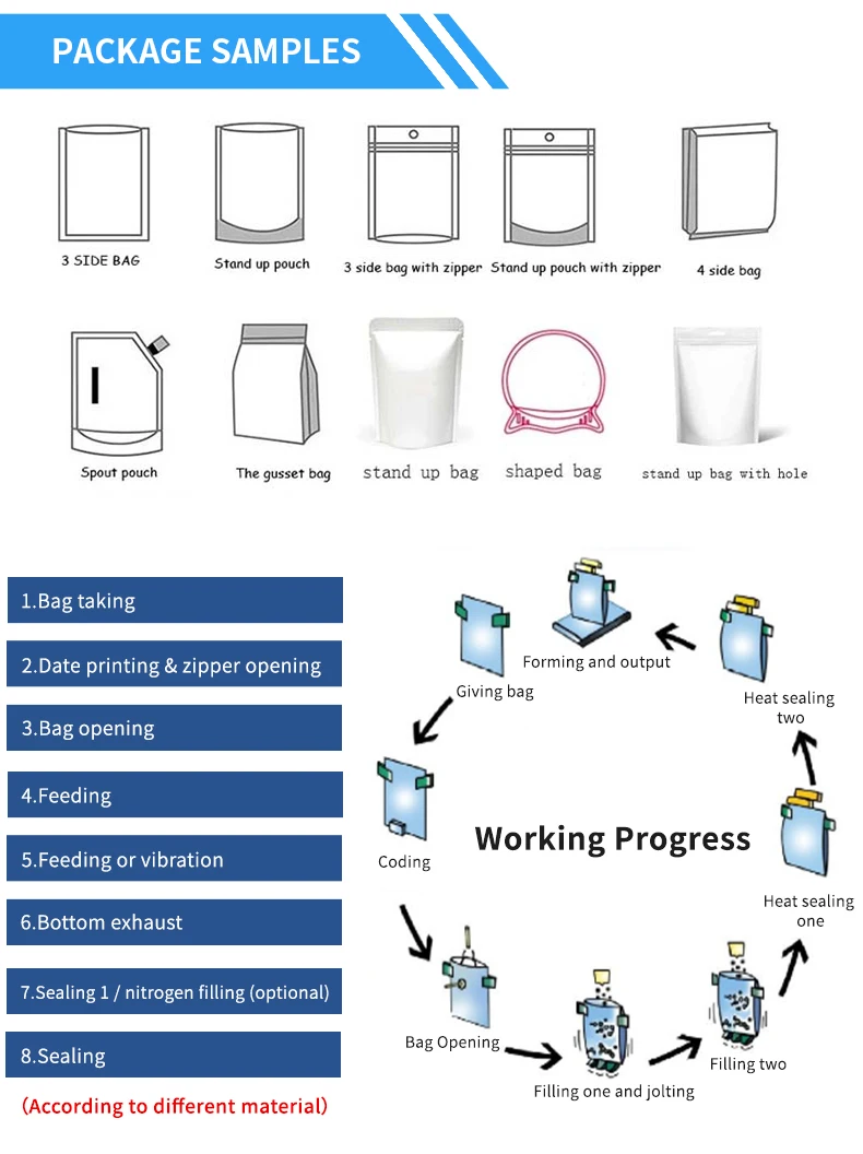 Wheat Germ Candy Corn Okra Brussel Ziplock Bag Packing Machine Salad Vegetable Cherry Tomato Stand Up Zipper Bag Packing Machine