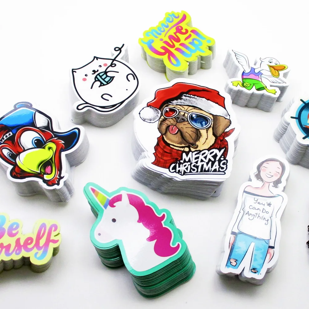 UV Resistant Split Back Easy Peel Brand Logo Self-Adhesive Waterproof Die Cut Stickers Label Custom PVC Vinyl Sticker