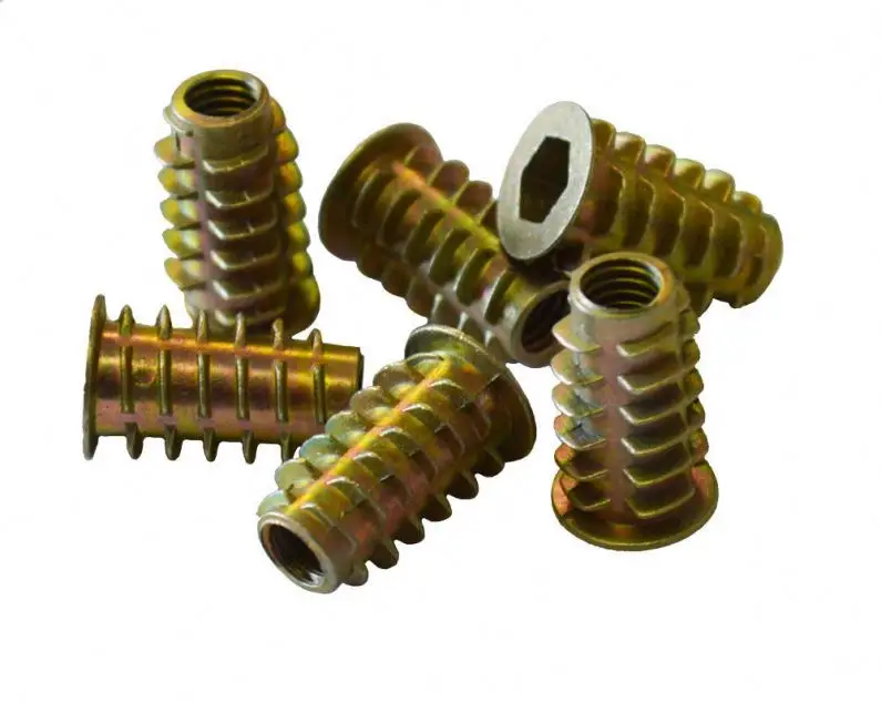 
1/4 in Zinc Plated Standard Flange Insert Nut for Wood 