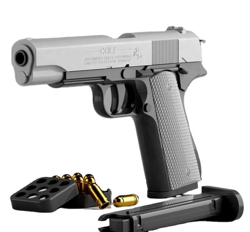 2024 Hot Selling Best 3D Printing Mini Pistol Toy Anti Stress Light Glow 1911 Soft Bullet Ejection Gun Fidget Toys For Kids