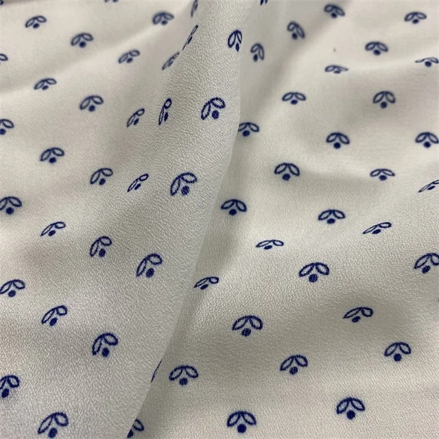 
100% polyester reactive printing 75D high twist moss crepe woven fabric 