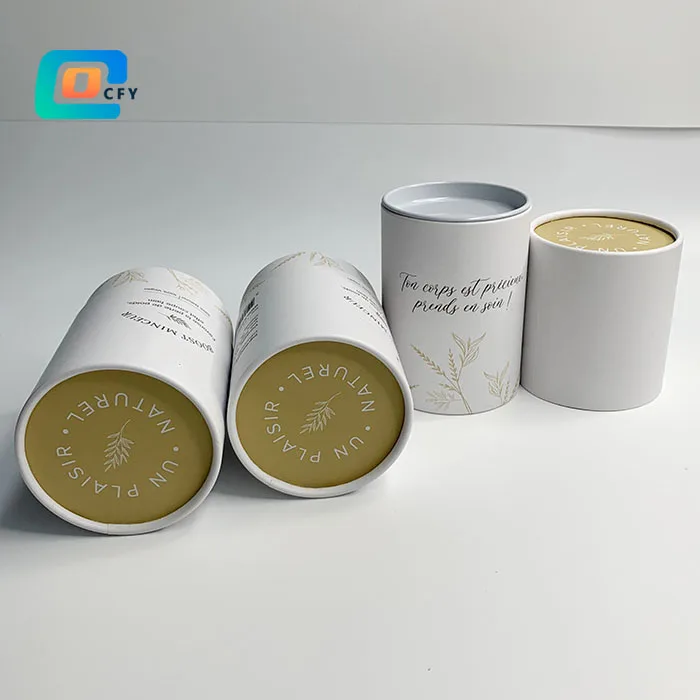 Eco-Friendly Packaging Cardboard Round Box Herbal Tea Spice Collagen Protein Powder Packaging Tube disposable paper container