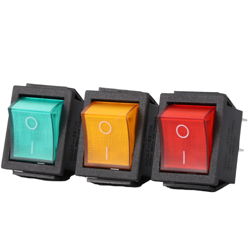 PINYI Customize ON OFF Green Yellow Red Boat 4 PIN 16A 250V LED Waterproof AC Marine Rocker Switches