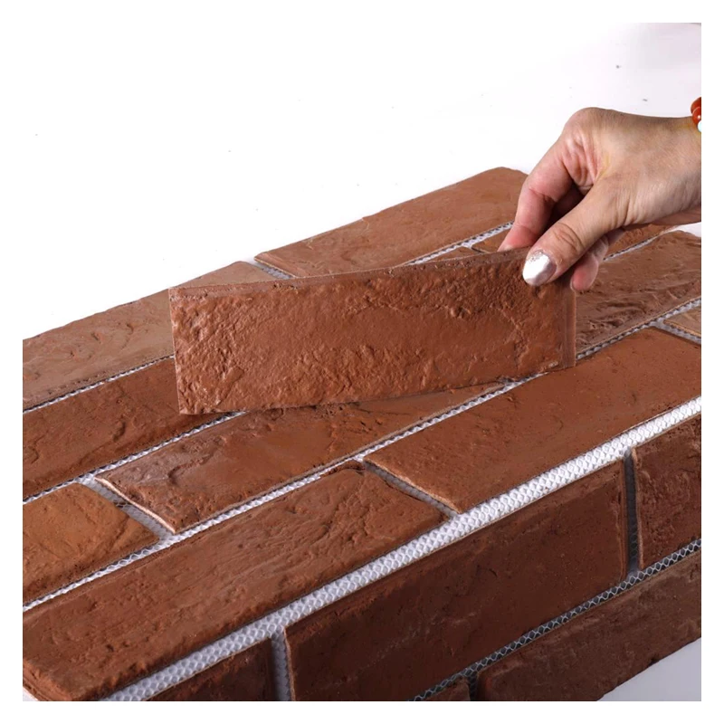 Classic Red Clay Soft Stone Lightweight facade Flexible MCM Wall Brick Tile Fast Install Bendable Exterior Apartment Traditional