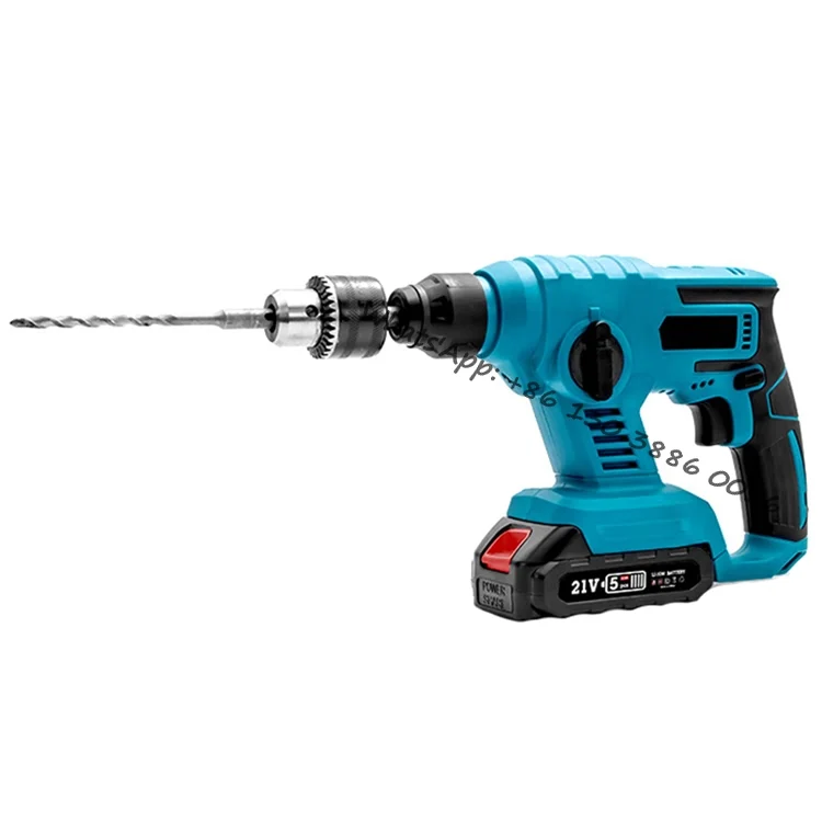 Industrial Light Duty Lithium Battery Cordless Demolition Hammer Drill Jackhammer 26MM 21V Electric Rotary Hammer Drill Machine