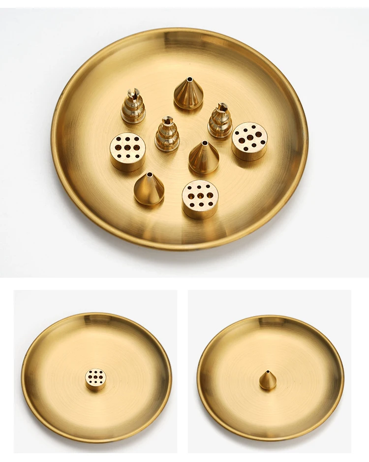 Alloy Cone Ash Tray Outdoors Incense Stick Burner Holder Brass Incense Holders For Sticks Palo Santo Holder