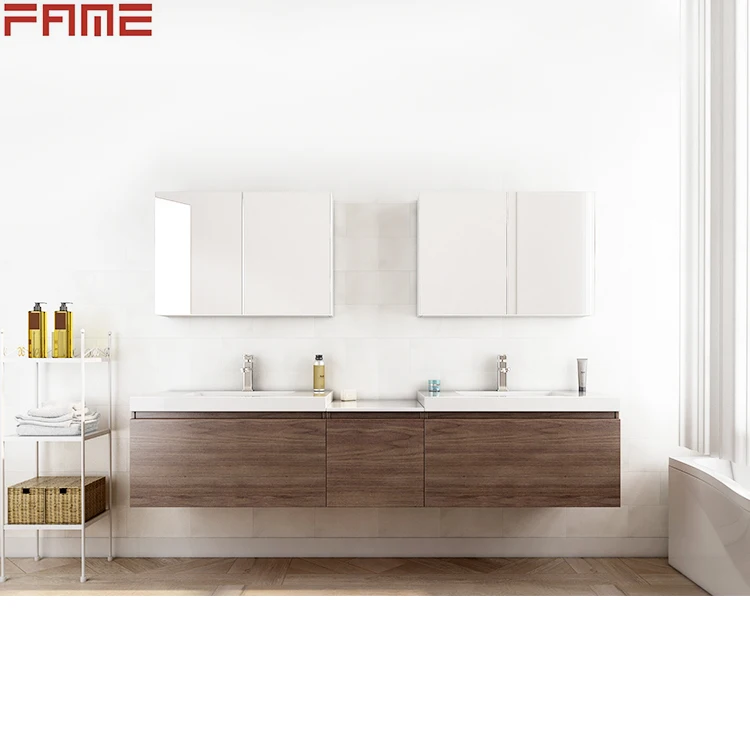 Новинка, дешевая двойная раковина из МДФ, мебель для ванной комнаты Fame