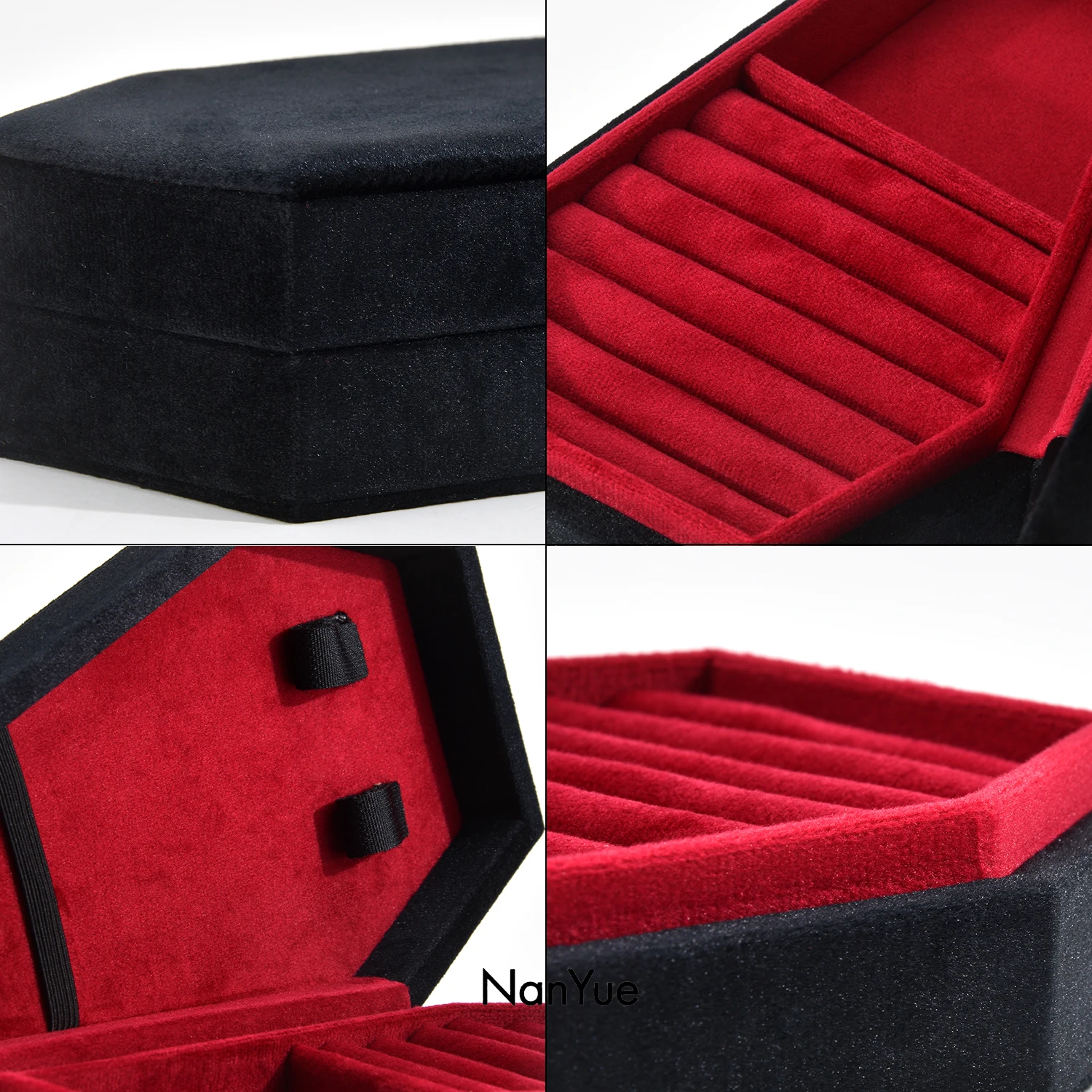 Velvet Gothic Coffin Shape Jewelry Box Ring Necklace Storage Box Gothic Style Coffin Casket Jewelry Box Personalized Gift