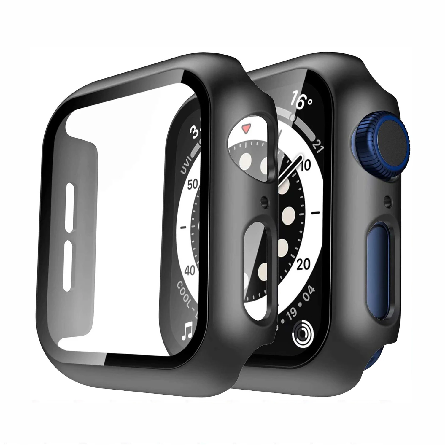 Glass Case For Apple Watch Serie 7 6 5 4 3 2 1 SE 45mm 41mm 44mm 40mm iWatch Case 42mm 38mm Bumper Screen Protector Cover