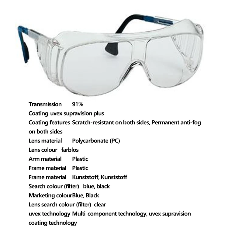 Uvex 9161 9161305 Lentes De Seguridad Anti Fog Scratch Resistant Work Protective Glasses Safety Goggles For Men