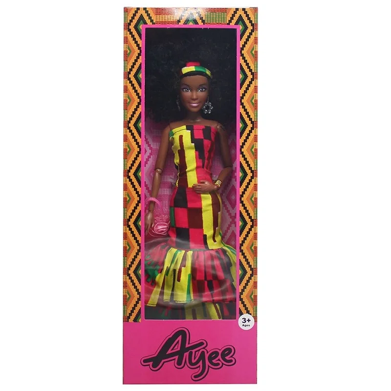 Hot selling african american dolls fashion girl doll toy black dolls with 4 styles