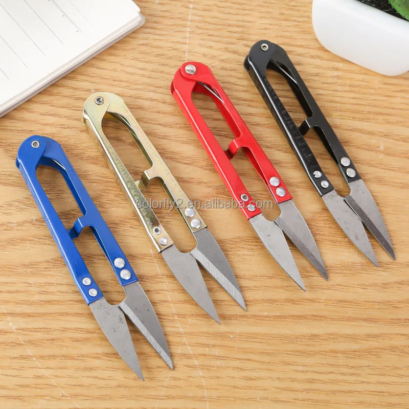 U-shaped Yarn Cutting Scissors Multicolor Handle