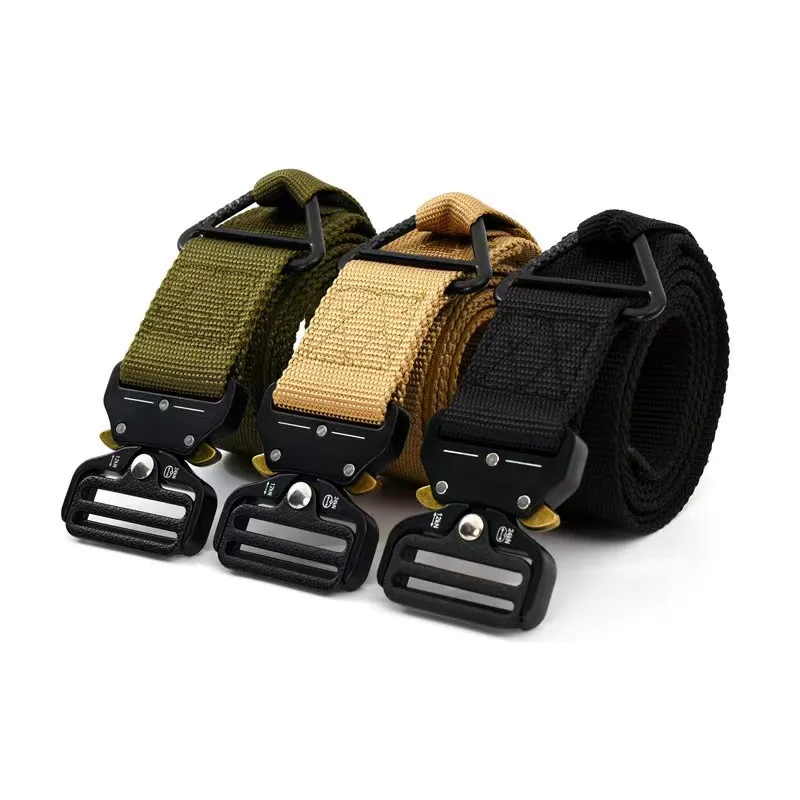 Factory Hot Sale Tactical Rigger Belt 1.5inches Mens Nylon Webbing Utility Belt With V-Ring Heavy Duty Quick Release Buckle