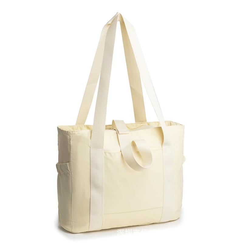 custom foldable nylon large tote bag for women sports travel yoga gym bag waterproof ladies shoulder bag big handbags 2024