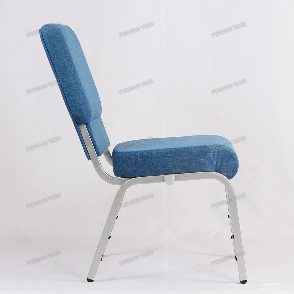 wholesale cheap high quality  interlocking waterproof navy blue used  metal church banquet chair