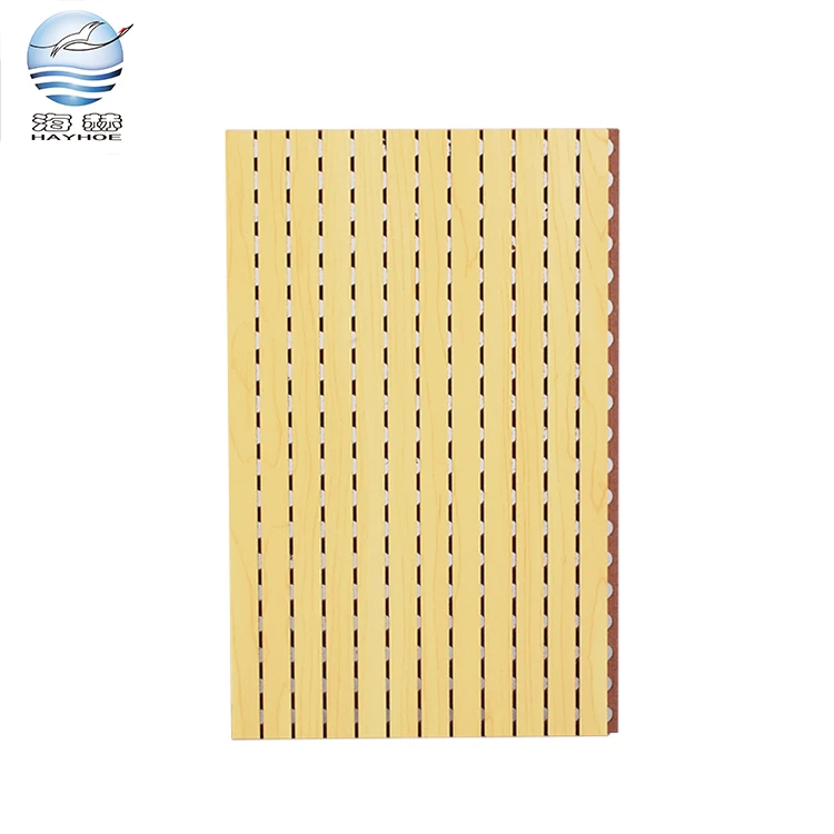High sound absorption coefficient perforated sound insulation board grooved wall acoustic panel for conference hall