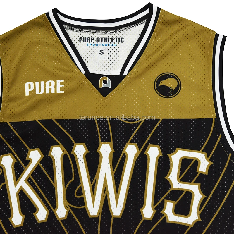 Pure 100% polyester  polynesian High Quality wholesale sublimation custom kiwis basketball shirts uniforms