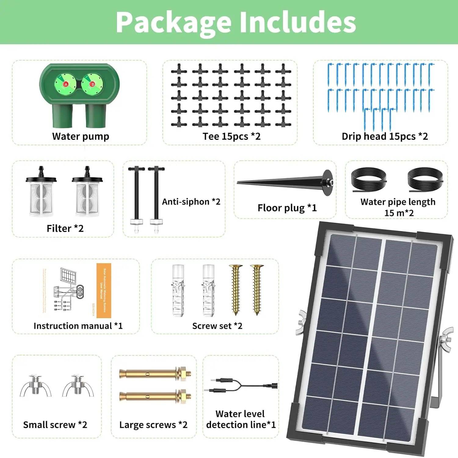 Solar Automatic Plant Self Watering System Devices for Plants on Outdoor Balcony Plant Bed the Green Home Drip Irrigation Kit