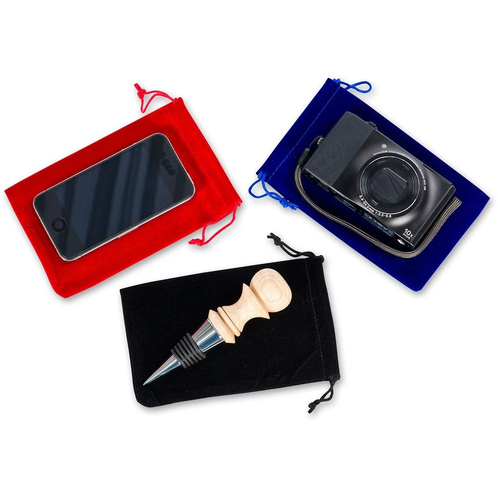 
Custom logo velvet pouch dust bag metal crafts stocked string bag 