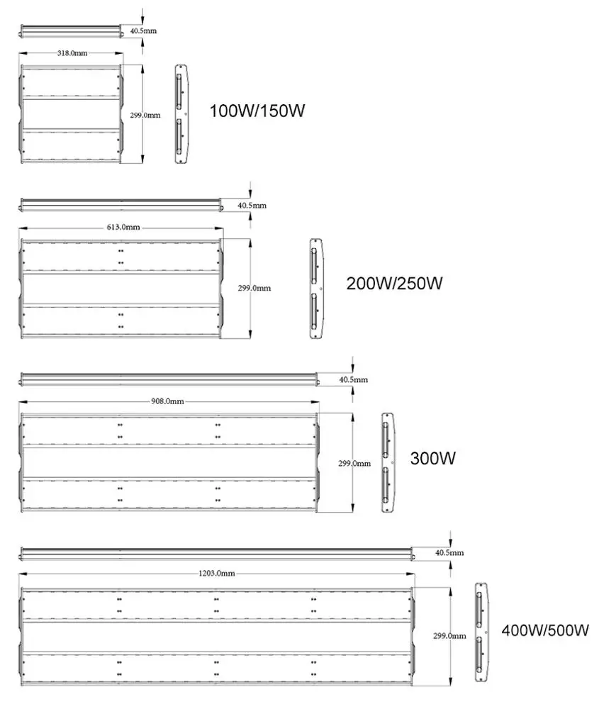  Крытый склад промышленный светодиодный линейный светильник 100w 150w 200w 250w 300w 400w 500w High Bay свет