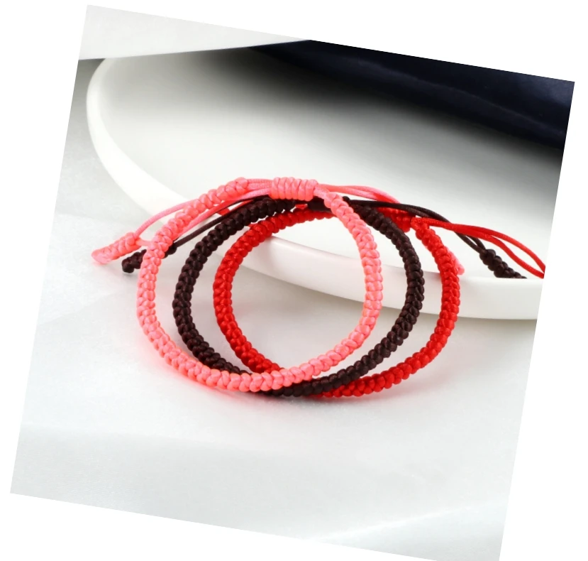 Wholesale Handmade Adjustable Diamond Knots Thread Lucky Red String Braided Bracelet Thread Woven Bracelet For Men Women