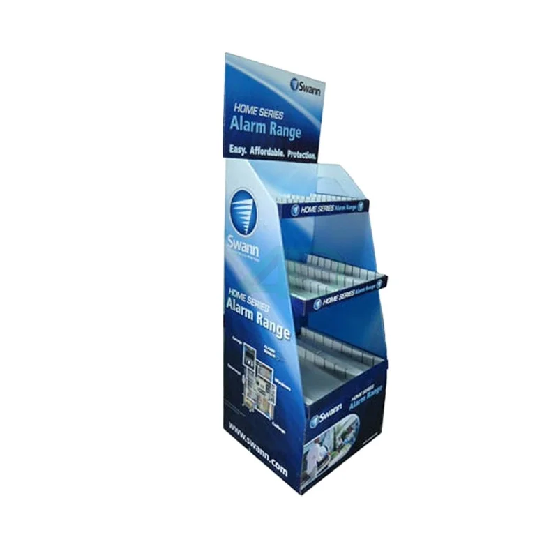 customized graphic POP advertising display shelf recyclable sturdy cardboard display stand for supermarket