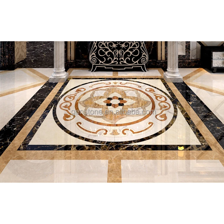Decorative Floor Tile Marble Waterjet Medallion Mosaic Slab