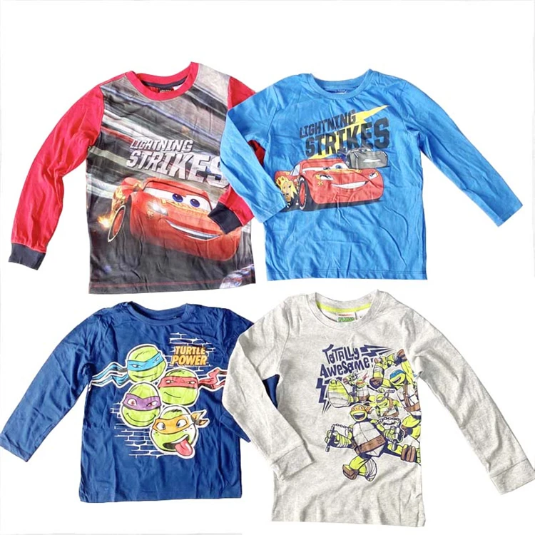 
Wholesale Mixed Long Sleeve Round Neck Autumn Winter Branded Kids Boys Girls Stocklots T-shirts 