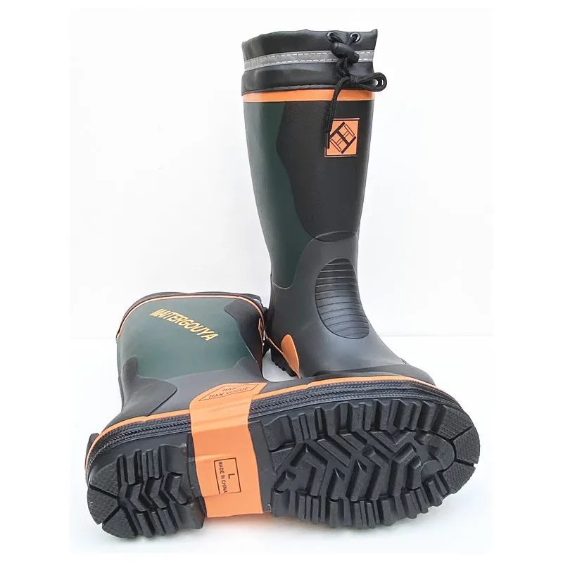 High Quality Factory Directly Supply Natural Men Rubber Boots Professional Fiber Steel Toe Outdoor Men Safety Rain Hiking Shoes