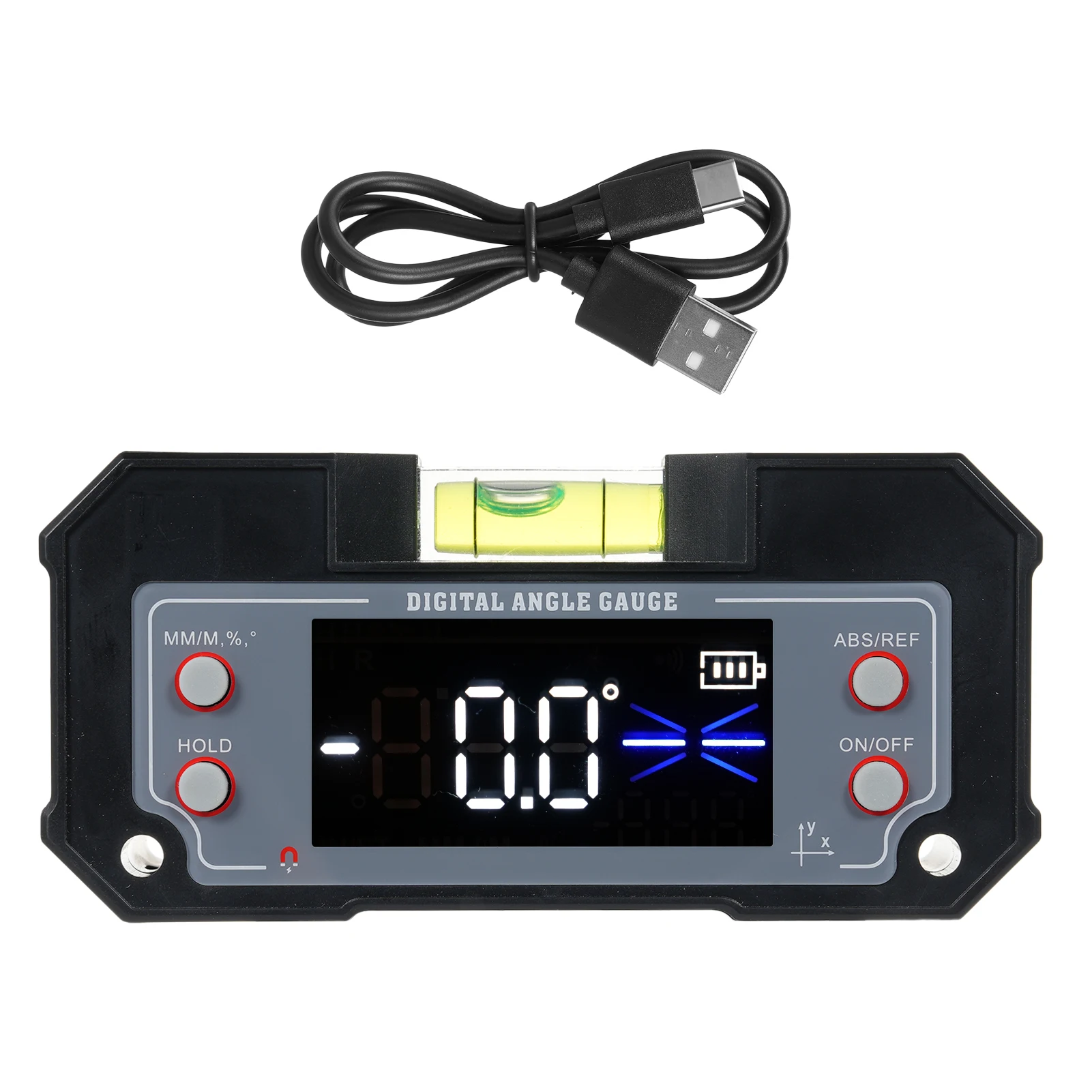 Digital Angle Gauge Liquid Leveler Finder Inclinometer Bevel Gauge XY Axis Measures 4 x 90