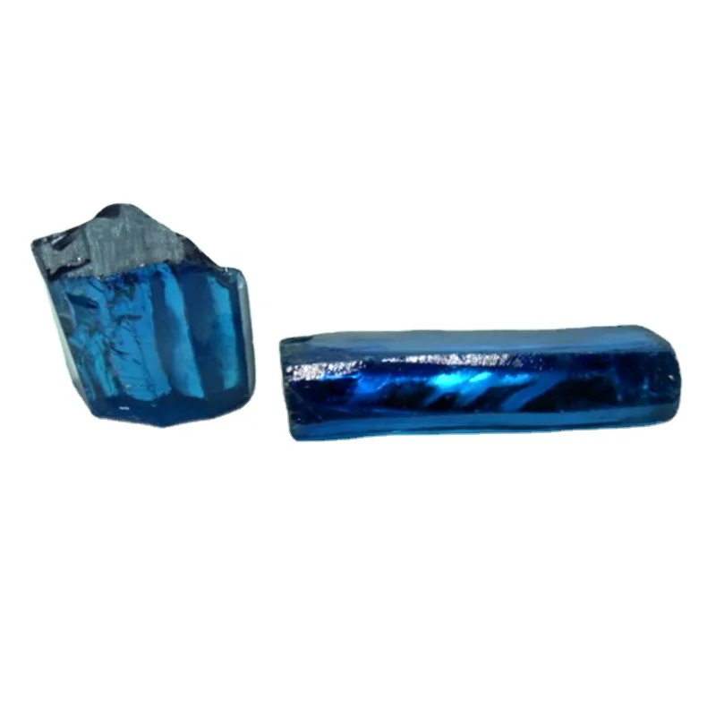 Factory price  dark aquamarine synthetic gemstone rough  uncut cubic zirconia stones