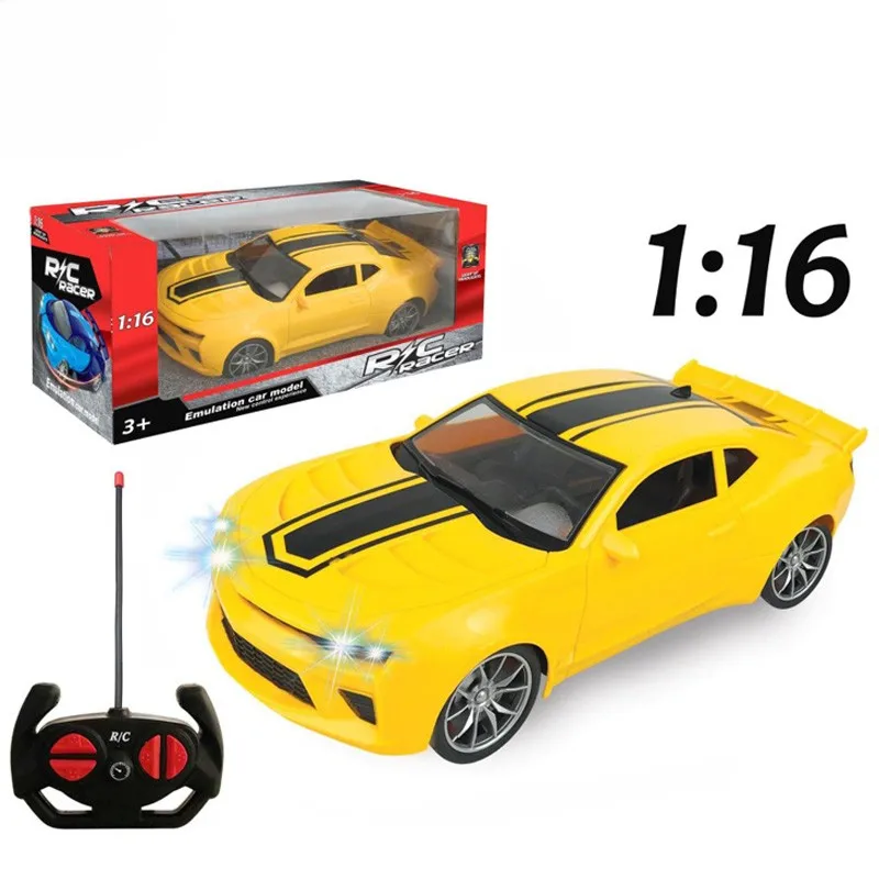 Juguete 1:16 4-канальный Rc гоночный детский Аккумулятор беспроводной пульт дистанционного управления электрический игрушечный автомобиль со светодиодными лампами для мальчиков Подарки
