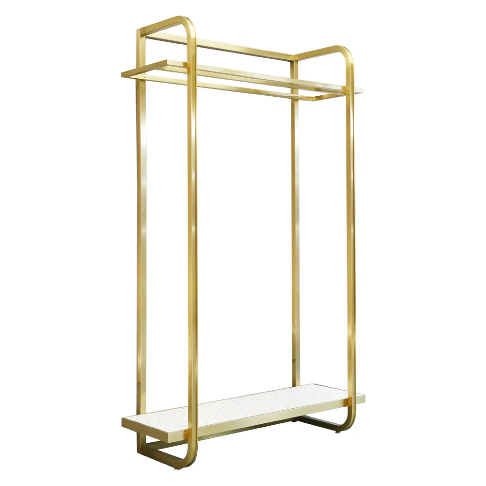 LED Light Clothes Rack Luxury Store Fixtures Showroom Display Wall Rack Shelf  Shop Interior Design