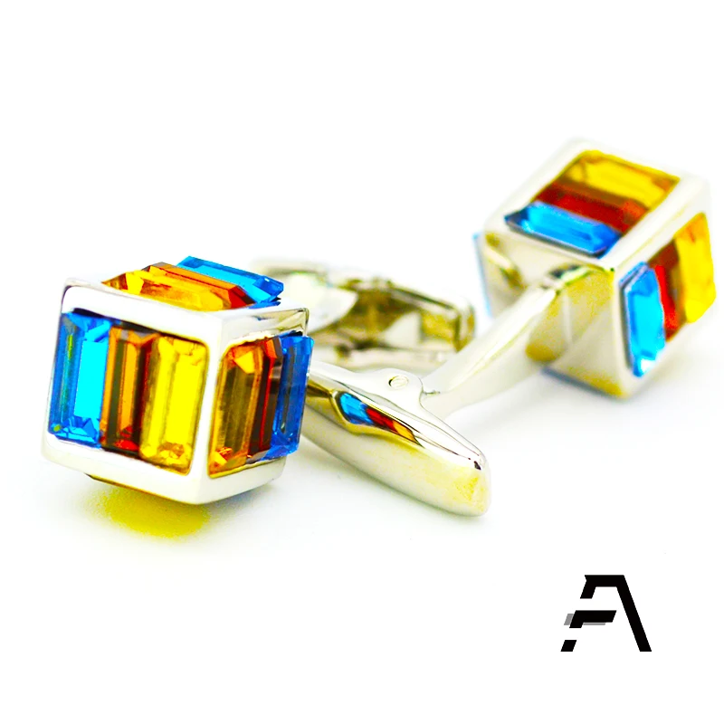 Jewelry Inlay cufflinks Cube Design